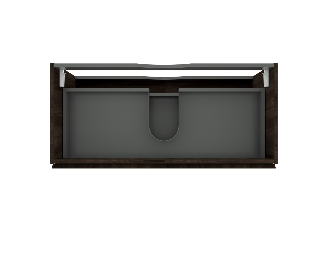 Linie Lado zwevende wastafelonderkast 100 x 46 cm donkere notenhout 2 lades