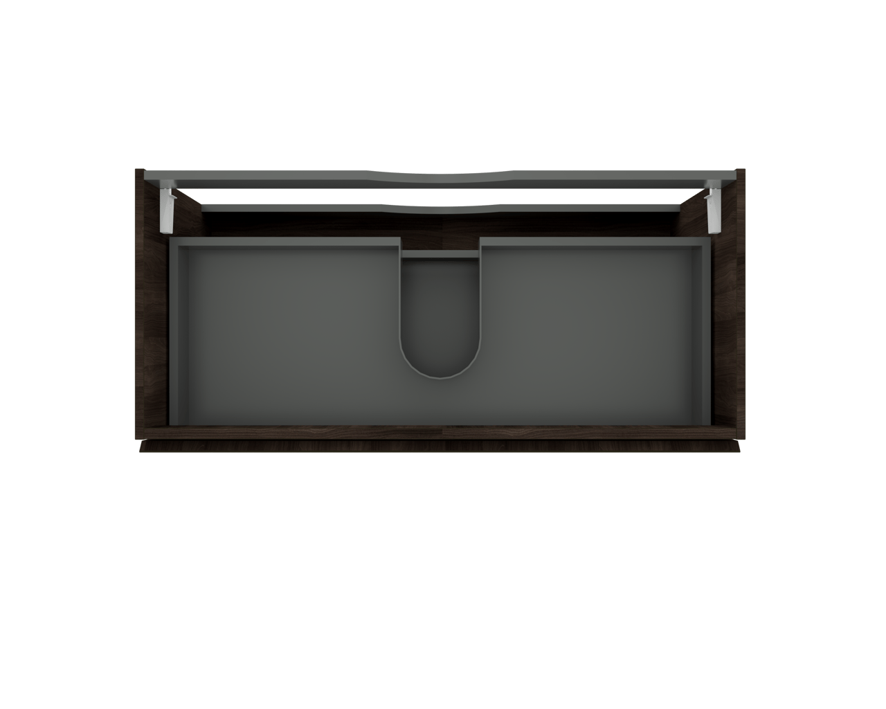 Linie Lado zwevende wastafelonderkast 100 x 46 cm donkere notenhout 2 lades