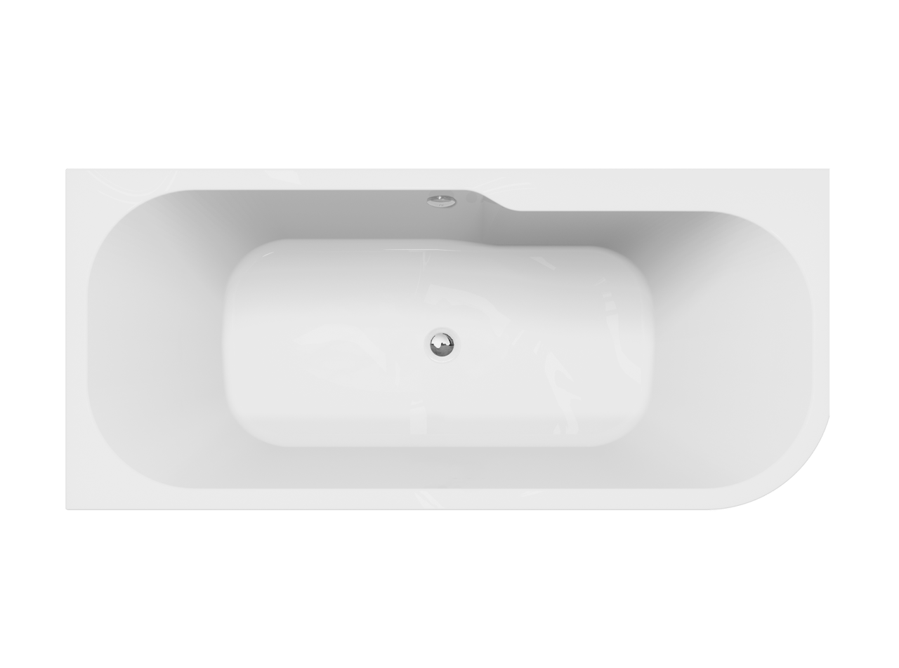 Linie Pietro tweepersoons hoekbad links 180 x 80 cm acryl glanzend wit