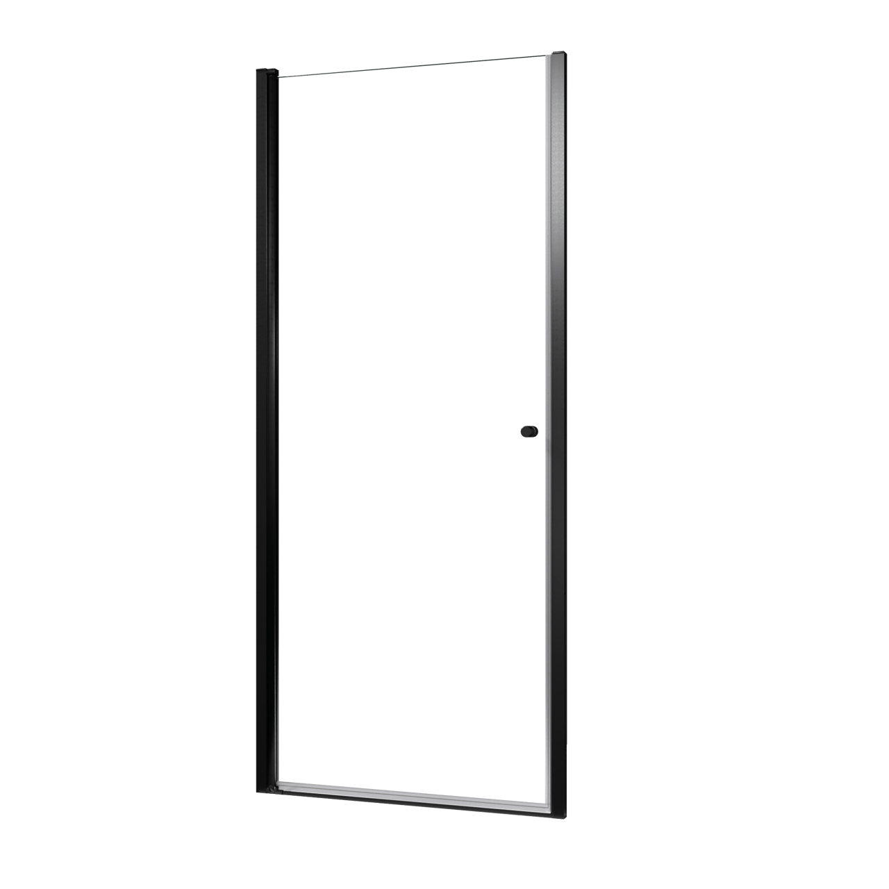 Luca Varess Kuresa Duschtür: Drehtür, 90 x 200 cm, Klarglas, Schwarzes Profil, matt