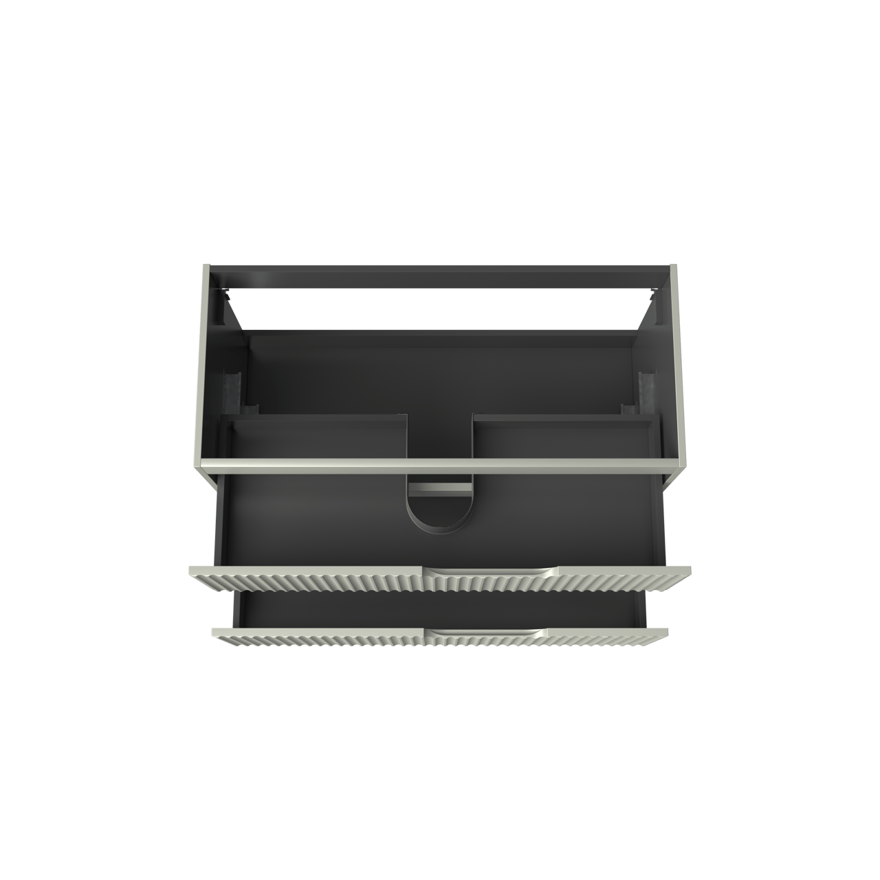 Linie Ribbo meuble sous-lavabo suspendu 100 x 46 cm Greige 2 tiroirs