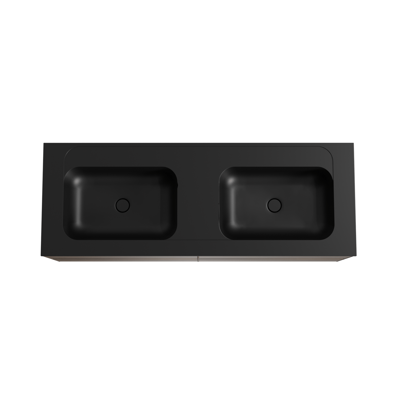 Balmani Mitra meuble salle de bains suspendu 150 x 55 cm noyer américain avec Tablo Strada double vasque en marbre composite noir mat