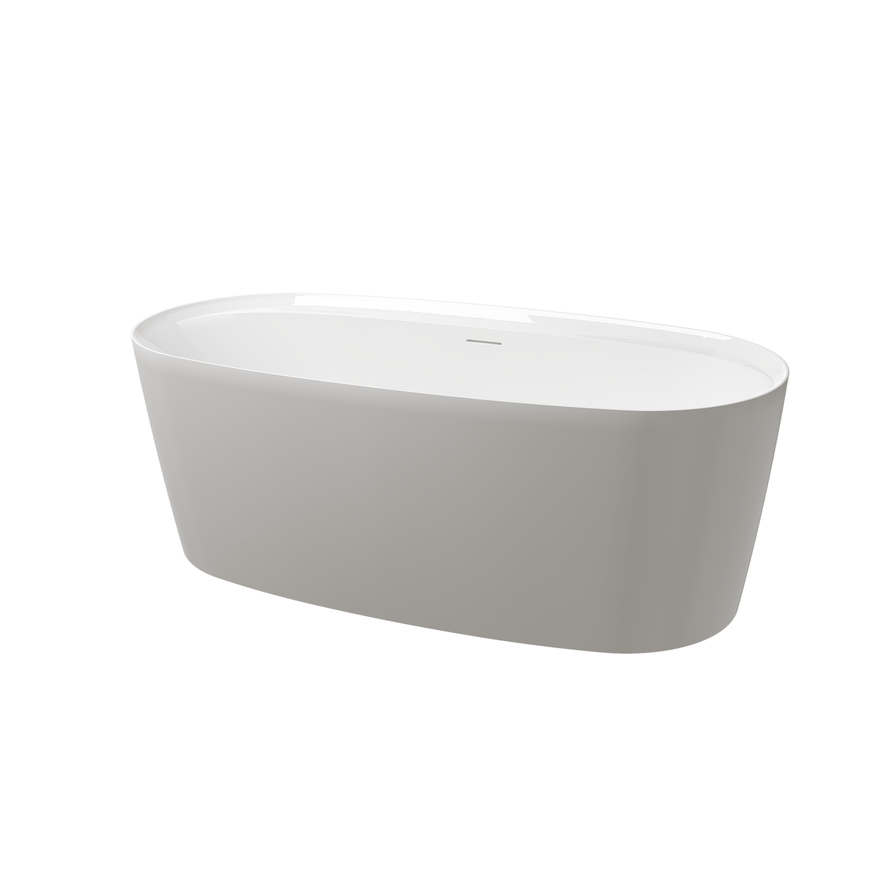 Luca Varess Sutilo Freistehende Badewanne: 160 x 75 cm, Acryl, Weiß Glänzend, mit integrierter Ablage