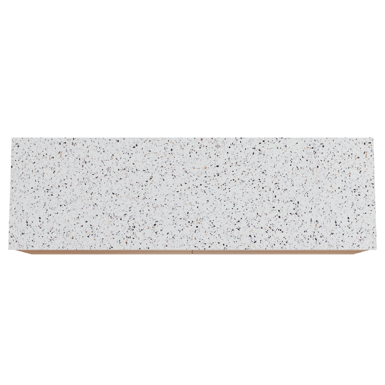 Balmani Mitra zwevend badkamermeubel 180 x 55 cm teak met Stretto enkel of dubbel tablet in mat wit/zwart terrazzo