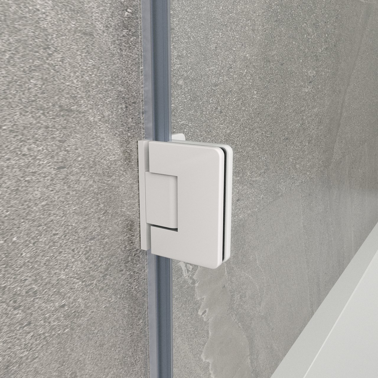 Balmani Modular charnières porte de douche et poignée blanc mat