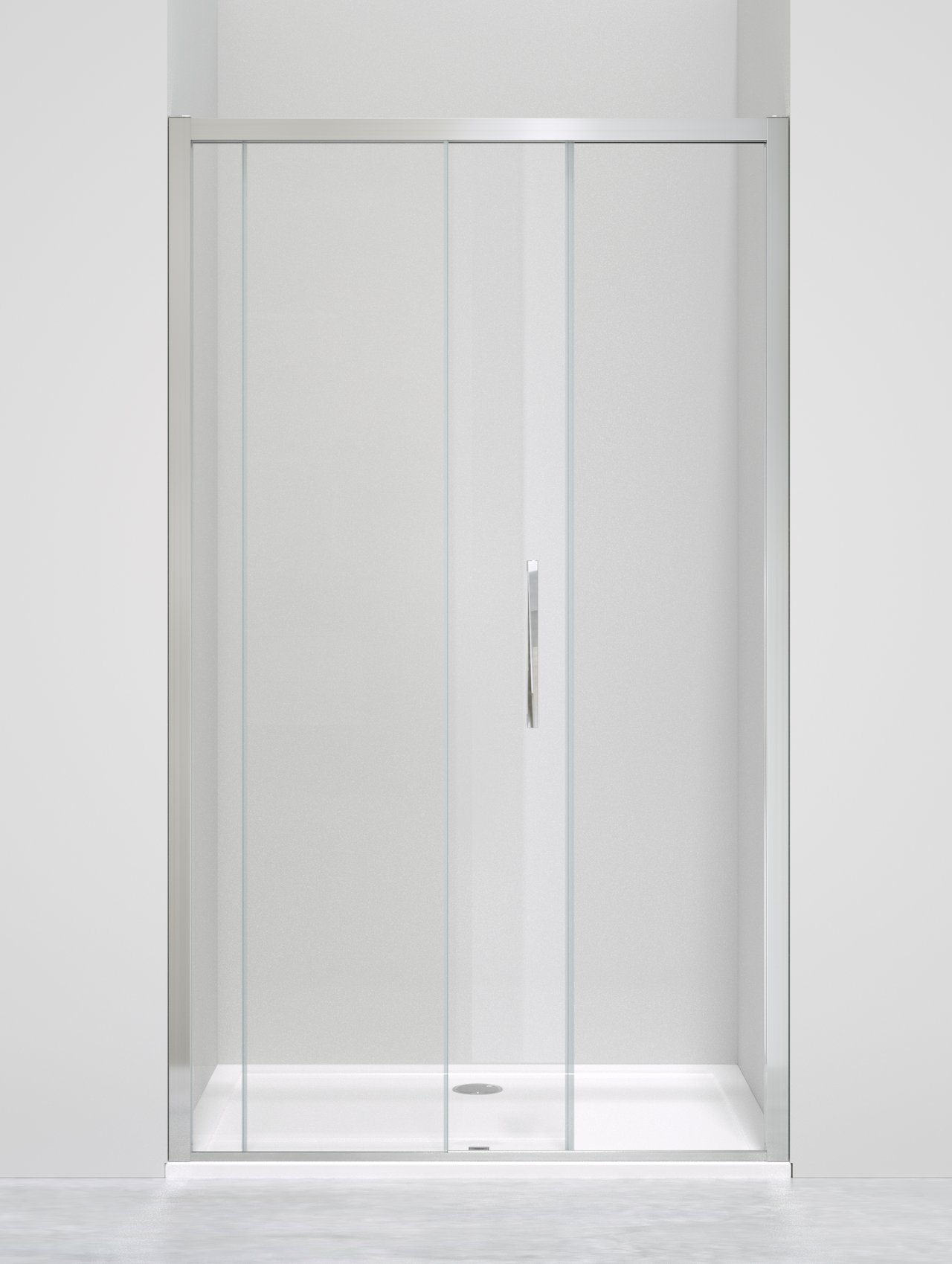 Luca Varess Senses porte coulissante 120 x 200 cm verre transparent profil chrome brillant