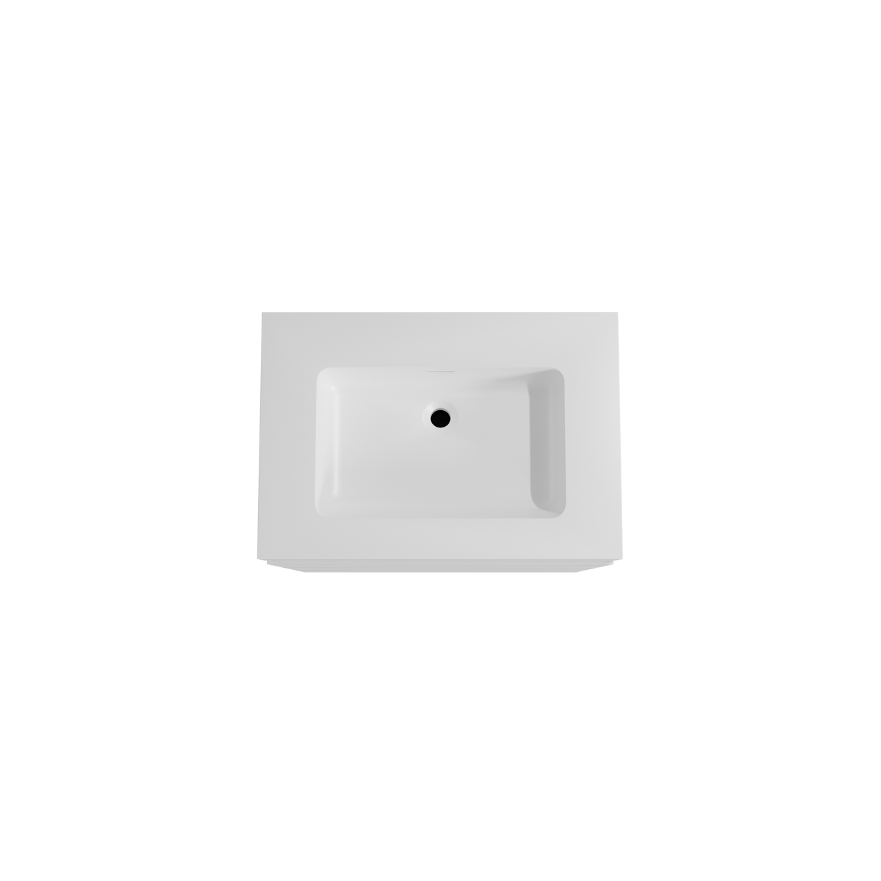 Storke Edge freistehendes Möbelstück Set: 75 x 52 cm, Weiß matt, mit Mata High Einzelwaschtisch, Solid Surface Weiß matt