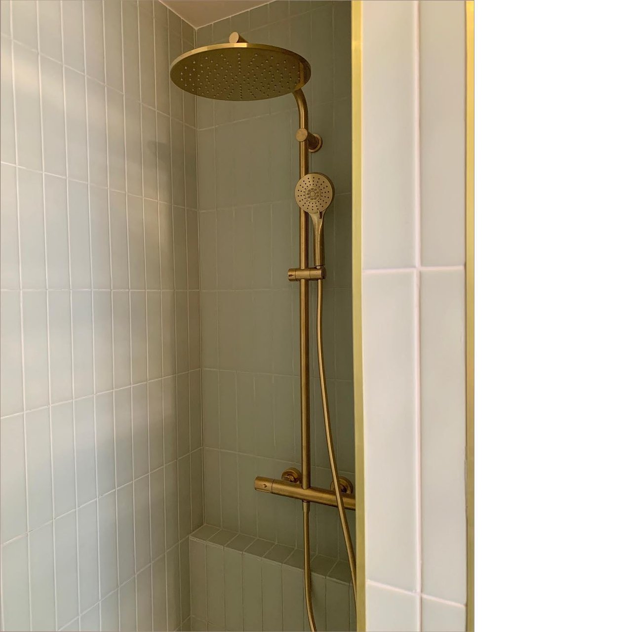 Blaufoss Round 300 colonne de douche de pluie mitigeur thermostatique Brushed Gold