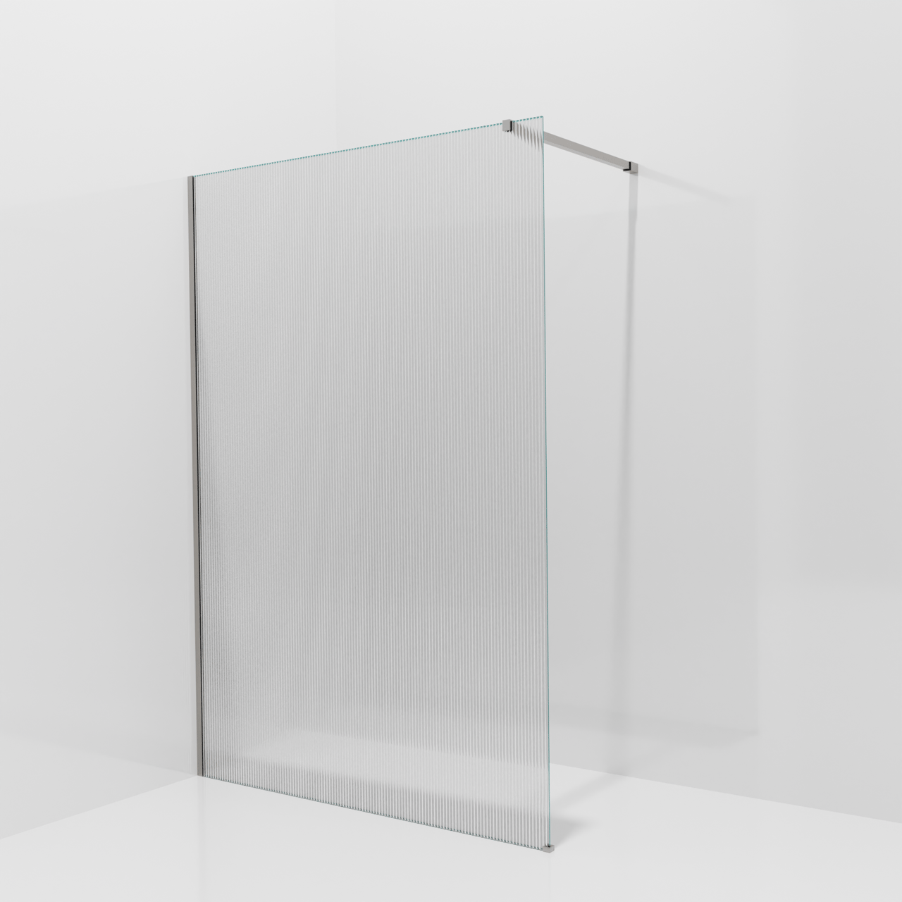 Balmani Modular inloopdouche: 140 x 200 cm, Ribs met coating, Brushed Inox profielen