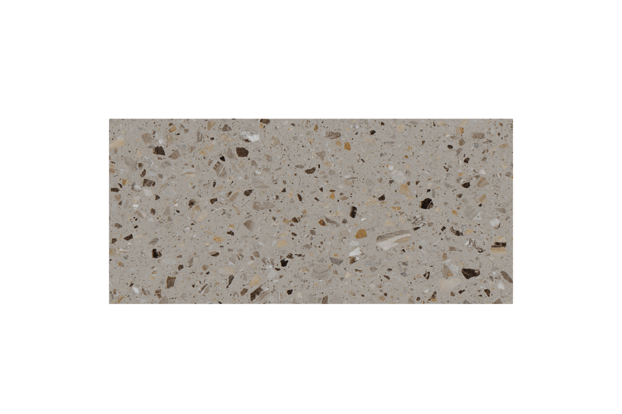 Balmani Stretto Einzel- oder Doppel Waschtischplatte greige terrazzo 120 x 55 cm