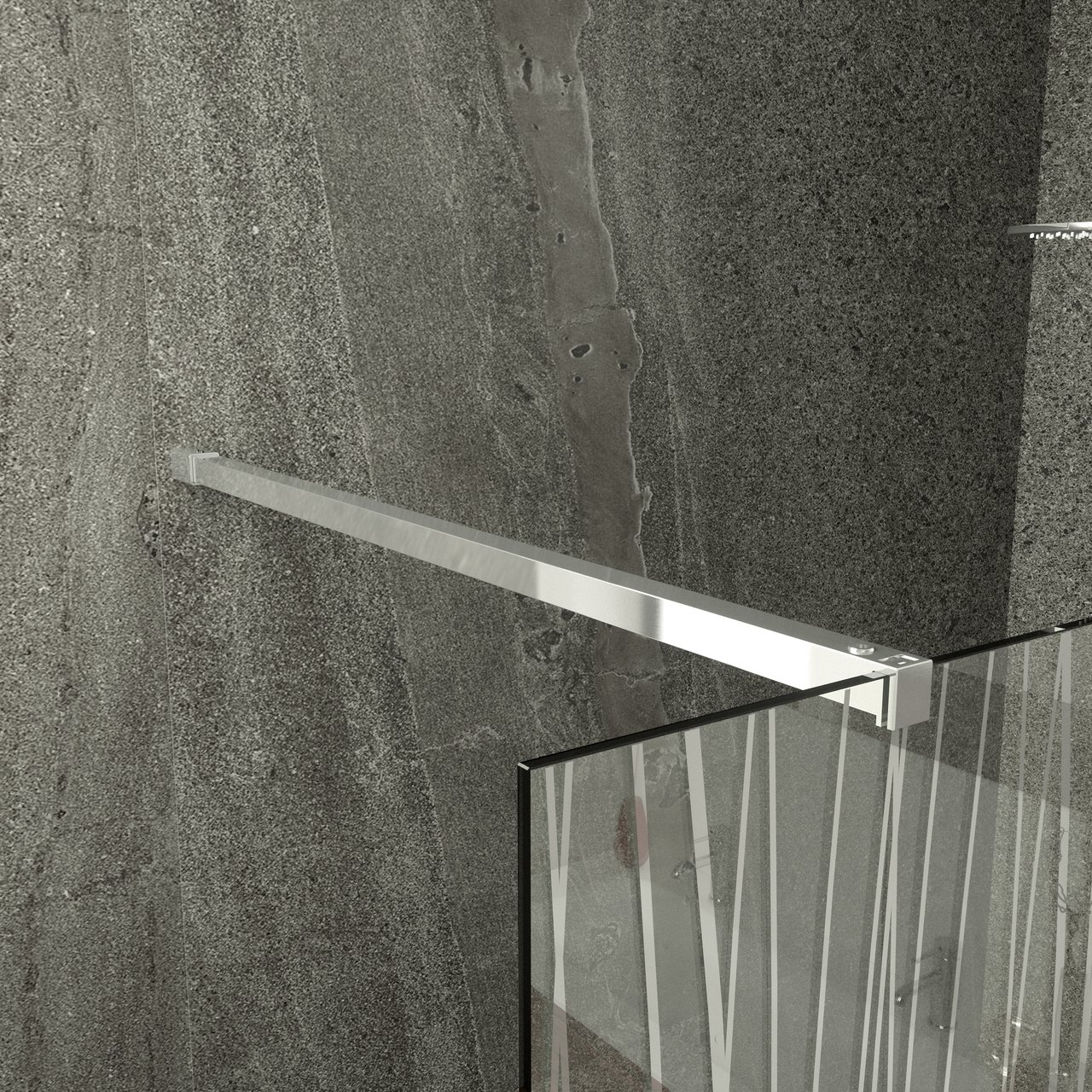 Balmani Modular inloopdouche 120 x 200 cm mikado glas glanzend chroom profiel