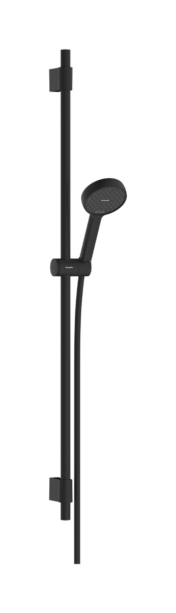 Hansgrohe Activera Select S 95 Duschstange 105 cm mit Brausekopf 9,5 cm, 2 Strahlarten, Schwarz matt