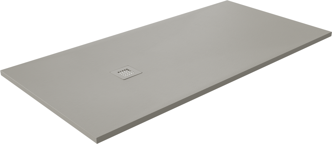 Luca Varess Classy douchebak 180 x 90 cm composietmarmer  mat lichtgrijs rock structuur