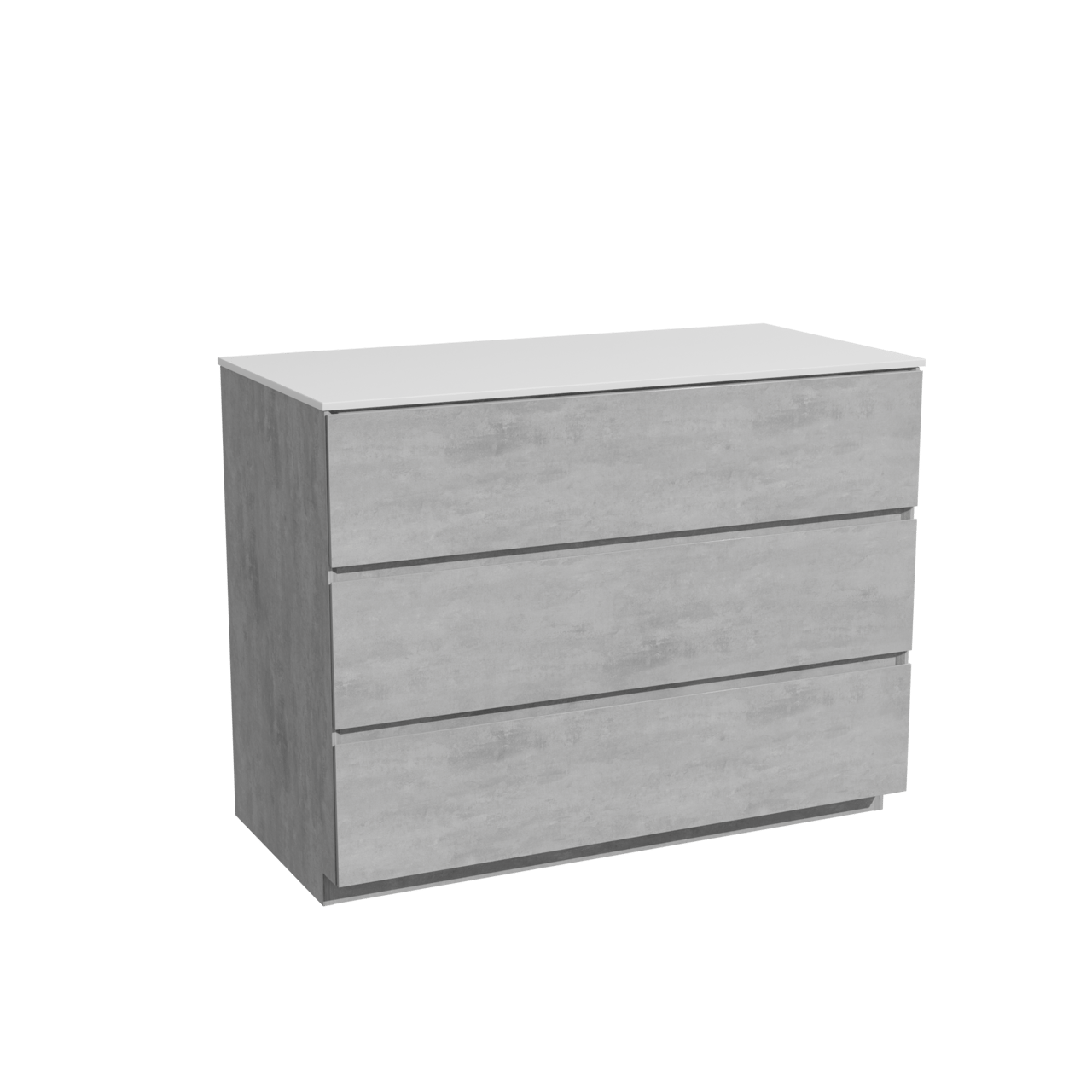 Storke Edge meuble salle de bains à poser 105 x 52 cm béton gris foncé avec Tavola tablette simple en solid surface blanc mat