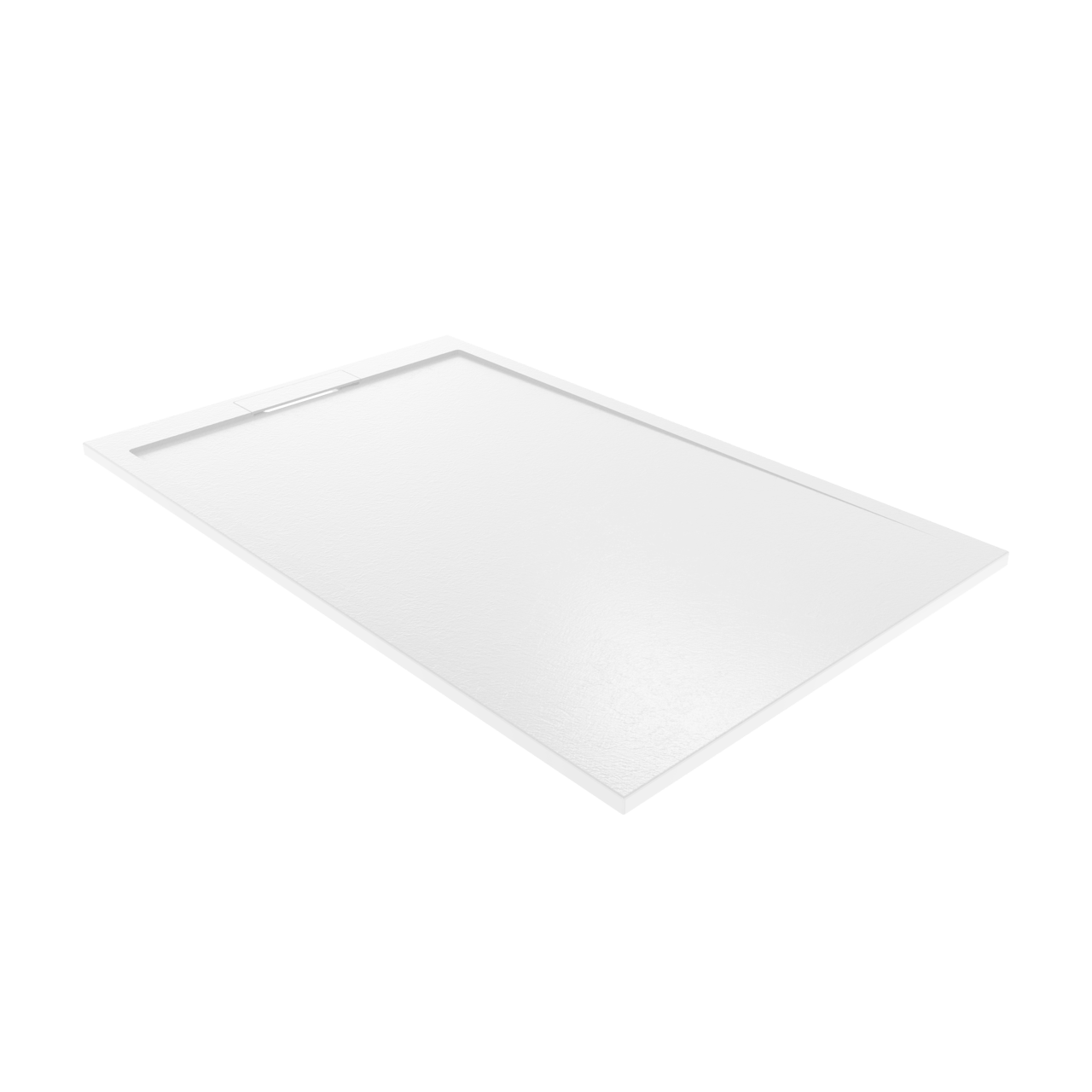 Balmani Indus douchebak 160 x 100 cm composietmarmer mat wit leisteenstructuur