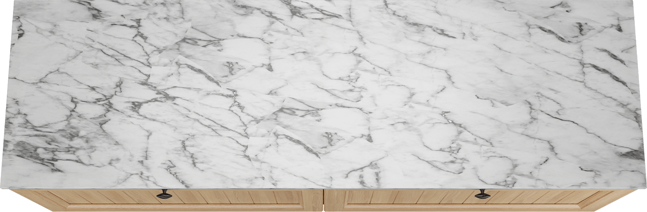 Balmani Lemon zwevend badkamermeubel 180 x 55 cm, fineer natuur eik met Stretto enkel of dubbel tablet in carrara