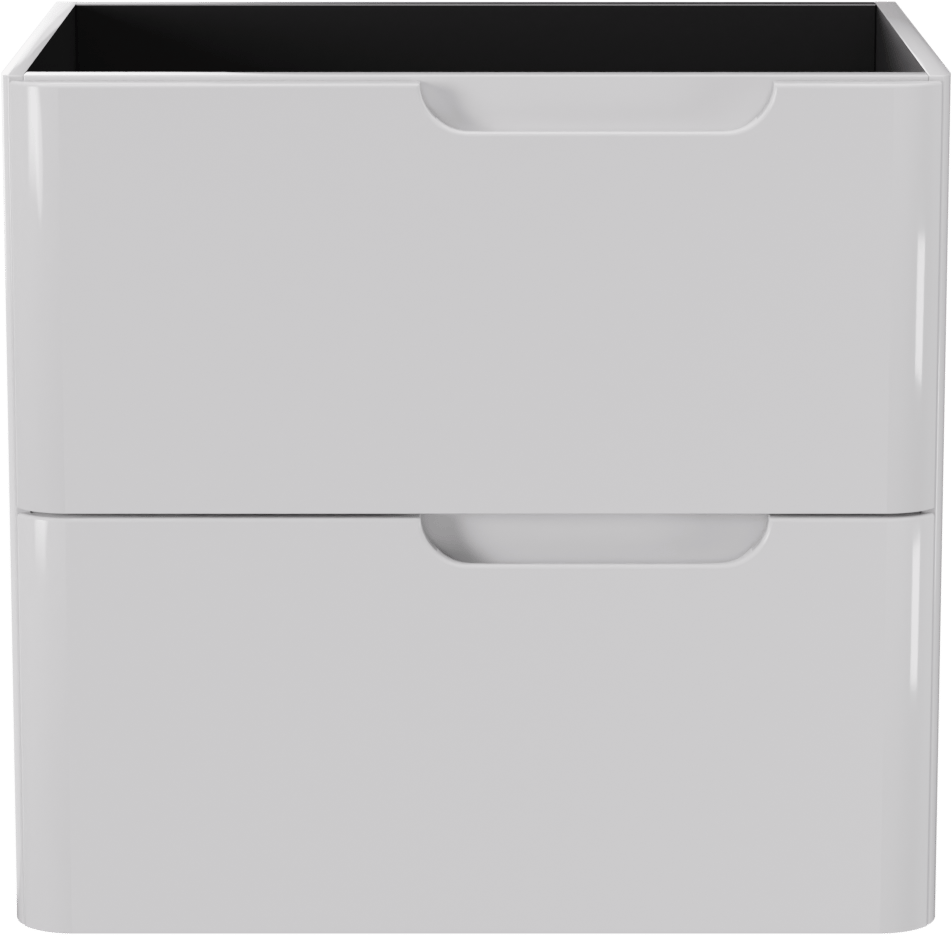 Linie Curvo hängender möbelstück Waschtischunterschränke 60 x 46 cm Weiβ glänzend 2 Schubladen