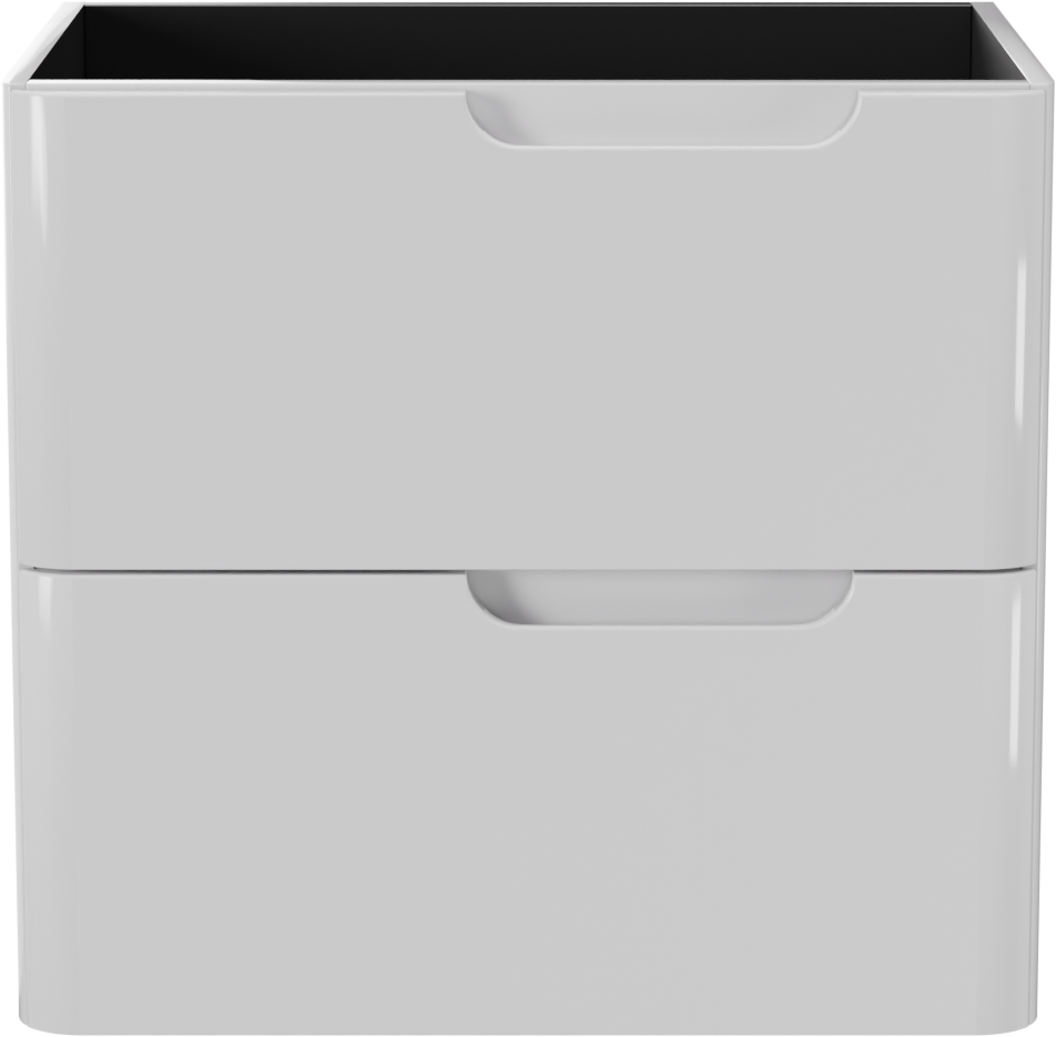 Linie Curvo zwevende wastafelonderkast 60 x 46 cm Hoogglans Wit 2 lades