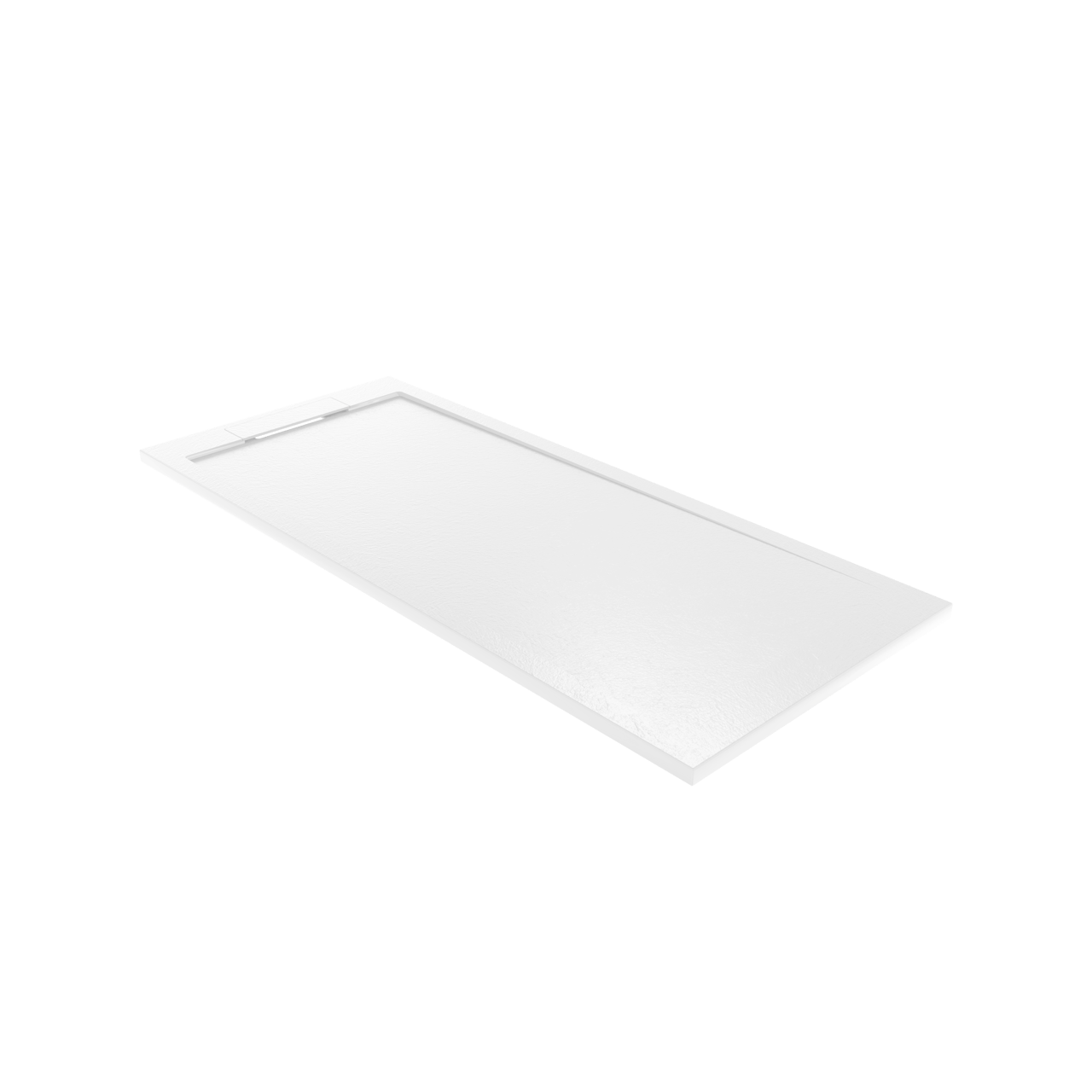 Balmani Indus douchebak 160 x 70 cm composietmarmer mat wit leisteenstructuur