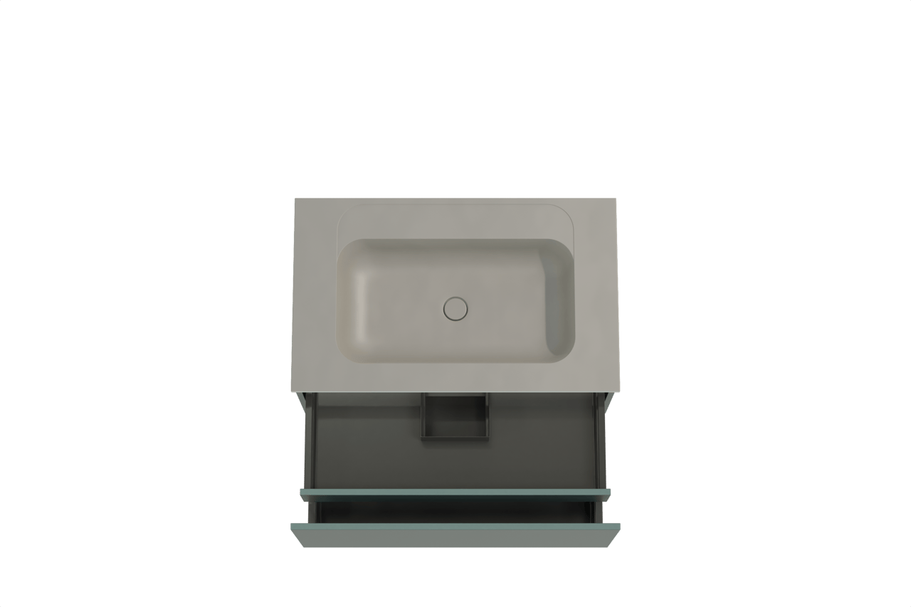 Balmani Sfera meuble salle de bains suspendu 90 x 55 cm forest avec Tablo Strada plan simple en marbre composite soie grise