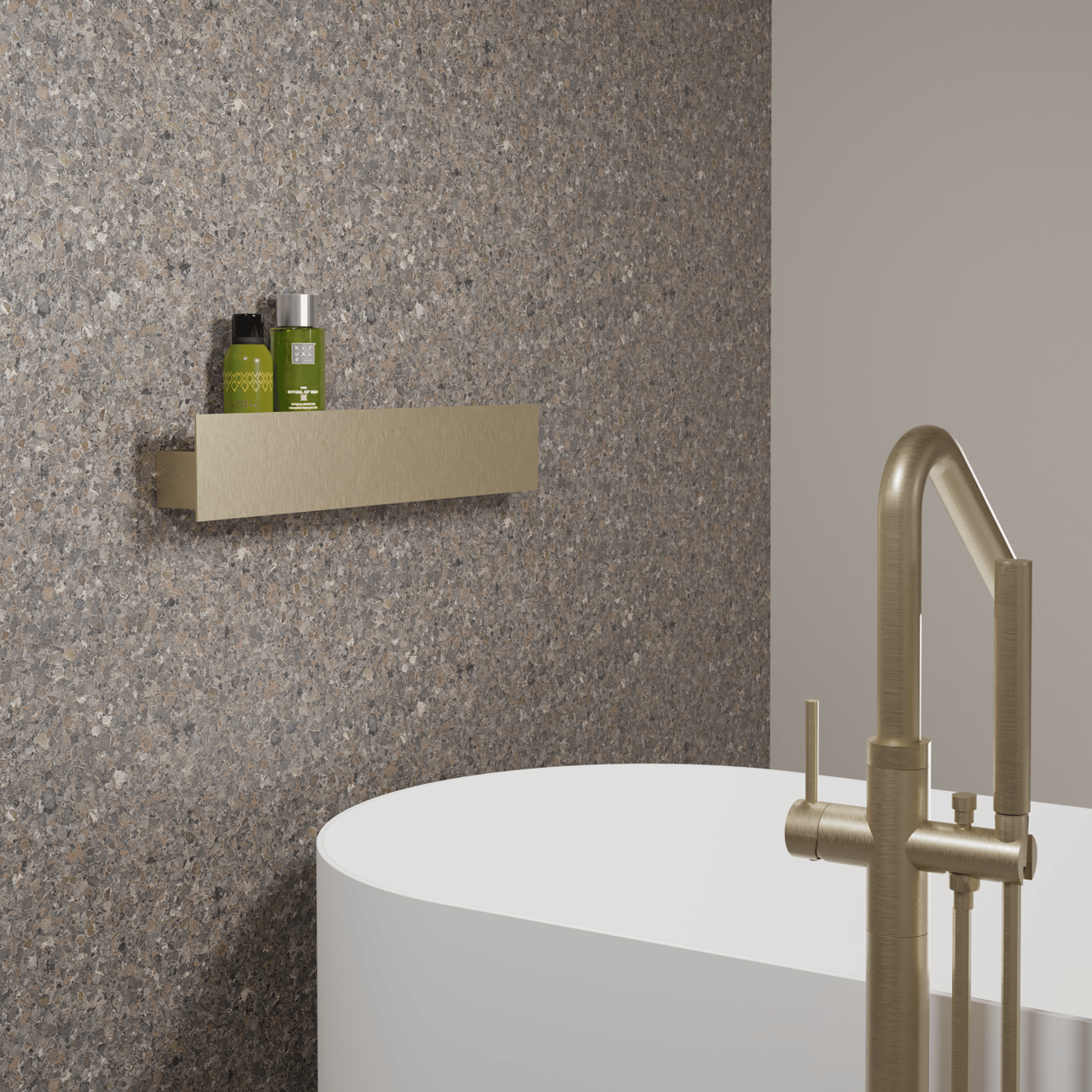 Balmani Uma étagère murale Brushed Champagne Gold 60 x 8.5 cm