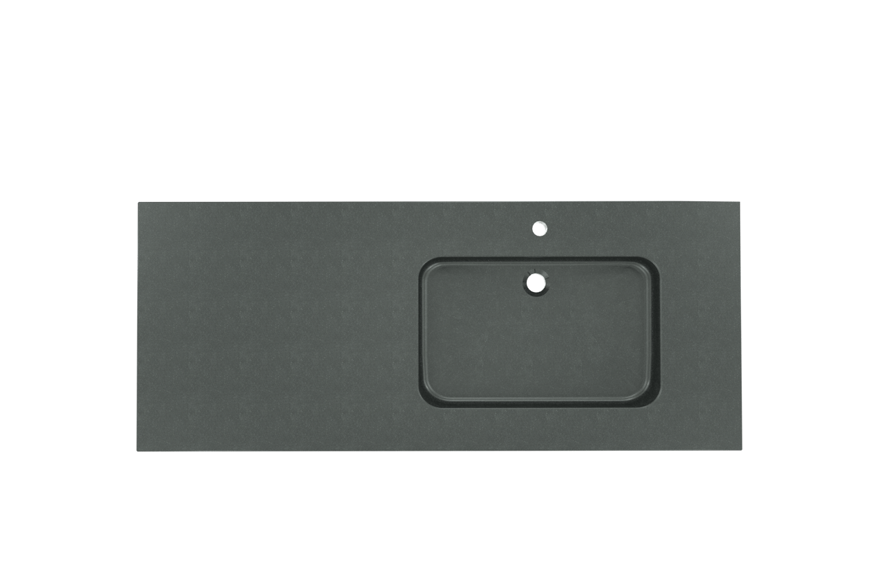 Balmani Napoli asymmetrisch rechtse wastafel verzoete graniet 135 x 55 cm