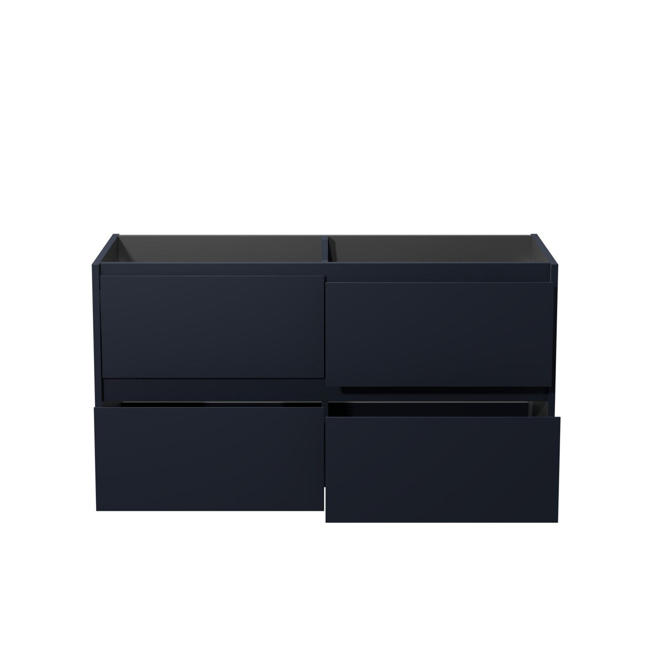 Storke Seda meuble sous-lavabo suspendu 120 x 52 cm bleu nuit 4 tiroirs
