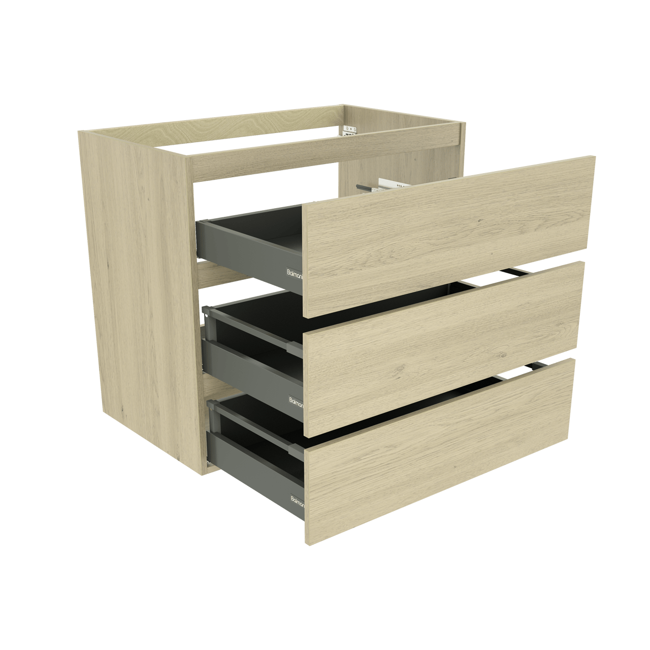 Balmani Lucida meuble sous-vasque a poser 90 x 55 cm chêne vieilli 3 tiroirs