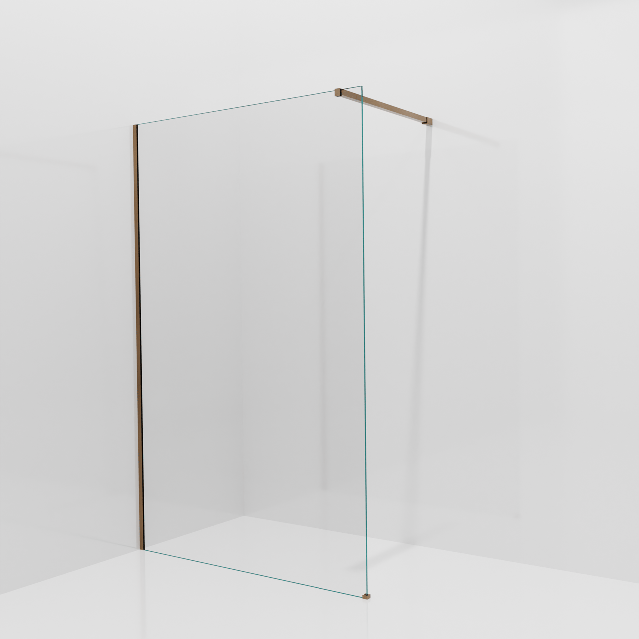 Balmani Modular douche à l'italienne: 130 x 200 cm, Verre transparent, Profil Brushed Rosegold