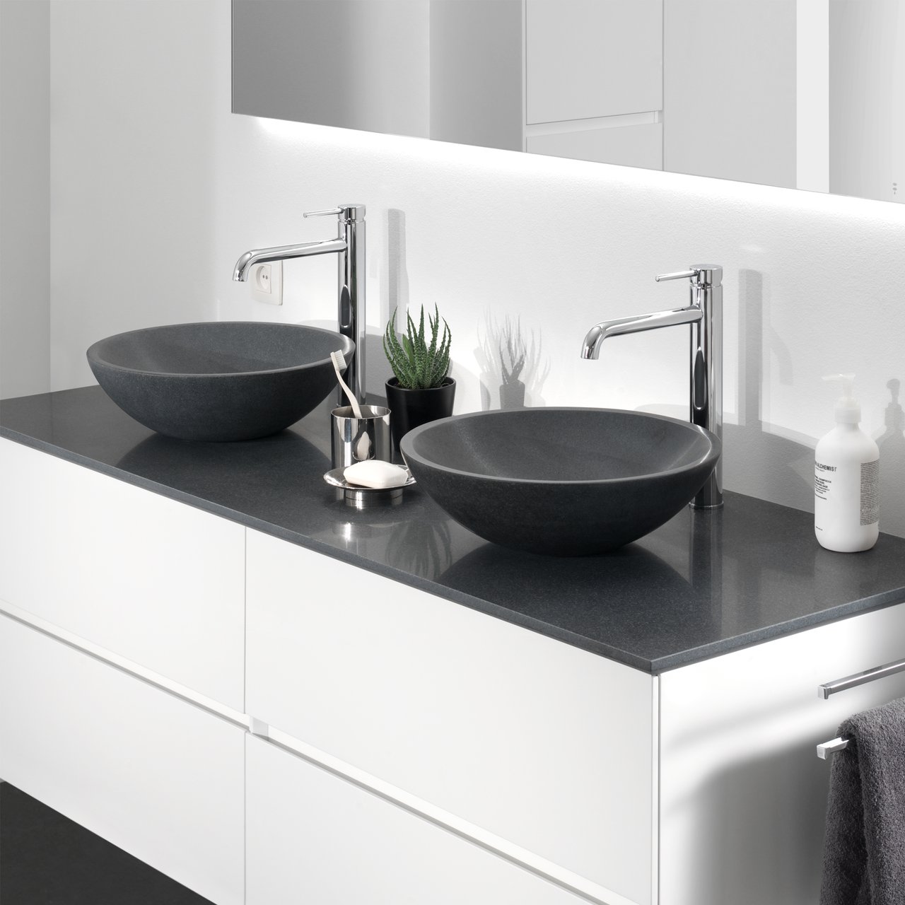 Blaufoss Round robinet de lavabo haut chrome brillant