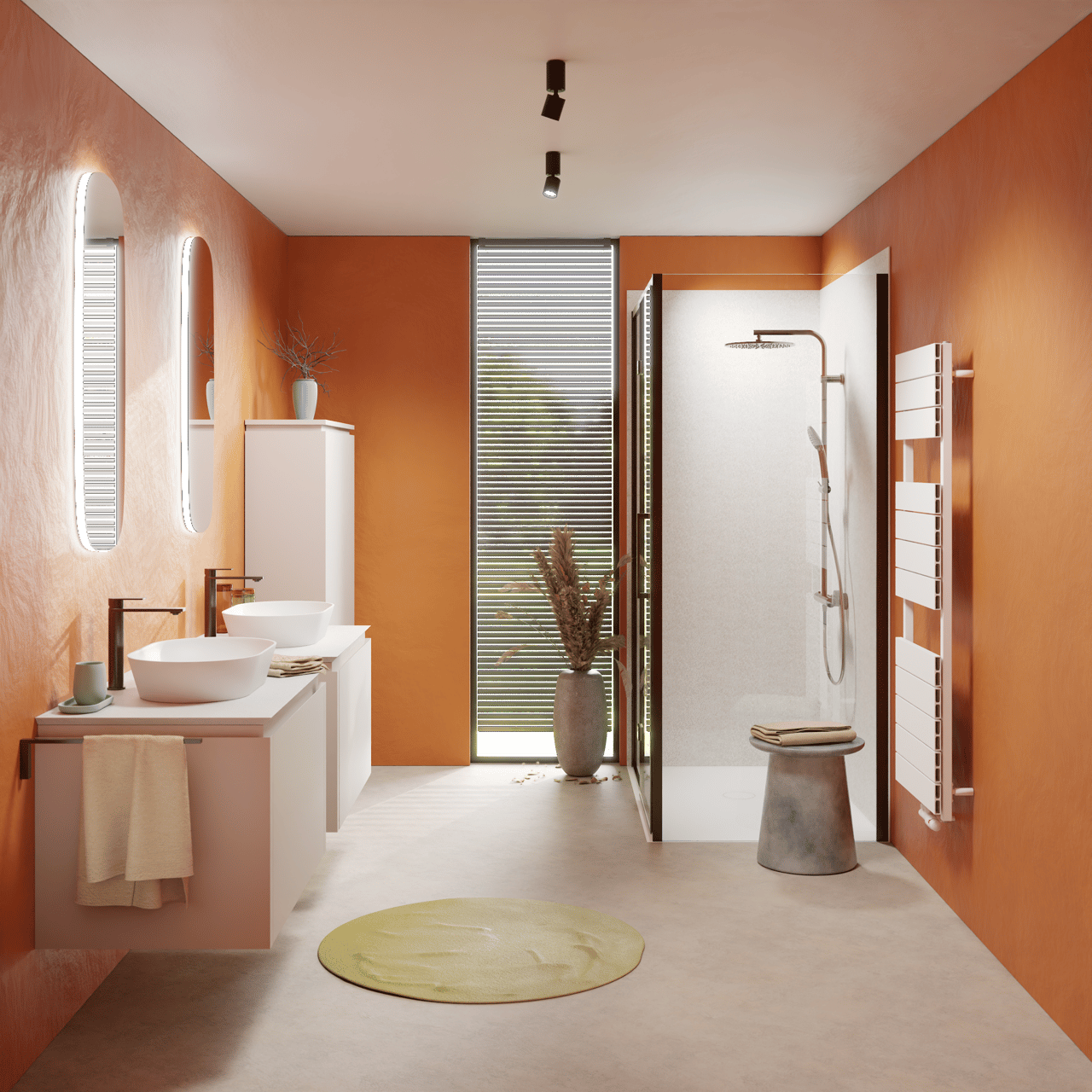 Vipera Vulcan enkele handdoekradiator 50 x 180 cm elektrische verwarming mat wit zijaansluiting 800W, weerstand inbegrepen