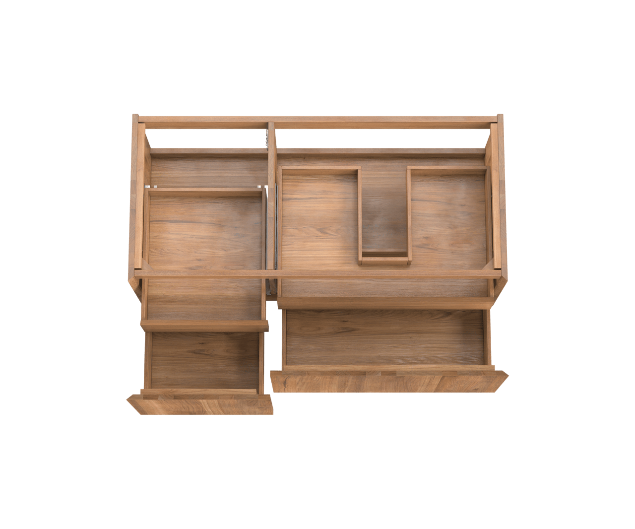 Balmani Idra meuble sous-lavabo suspendu 120 x 55 cm asymétrique droite teck 4 tiroirs