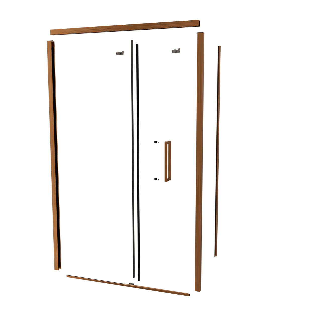 Balmani Senses Design 120 cm links douchecabine met schuifdeur profielenset brushed rosegold