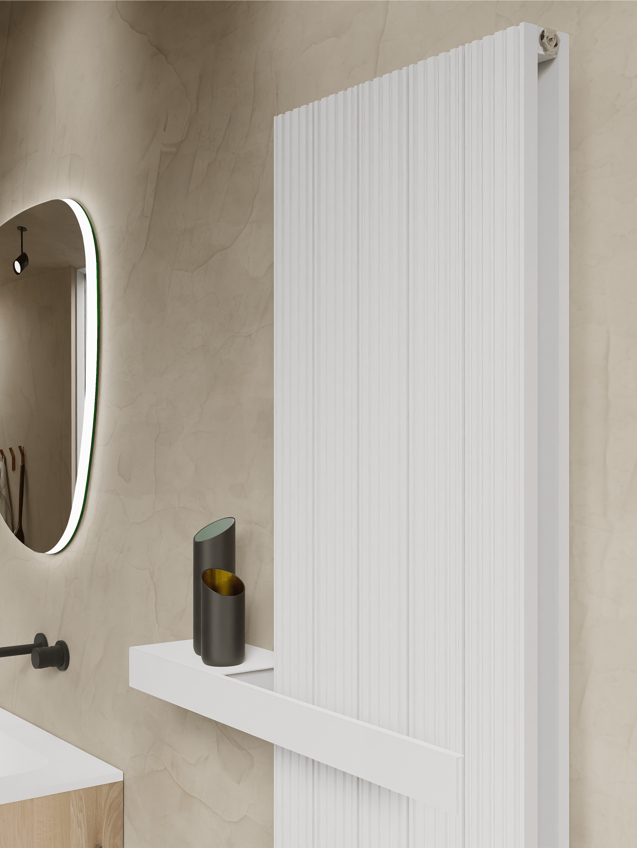 Vipera handdoekhouder links 50cm wit mat