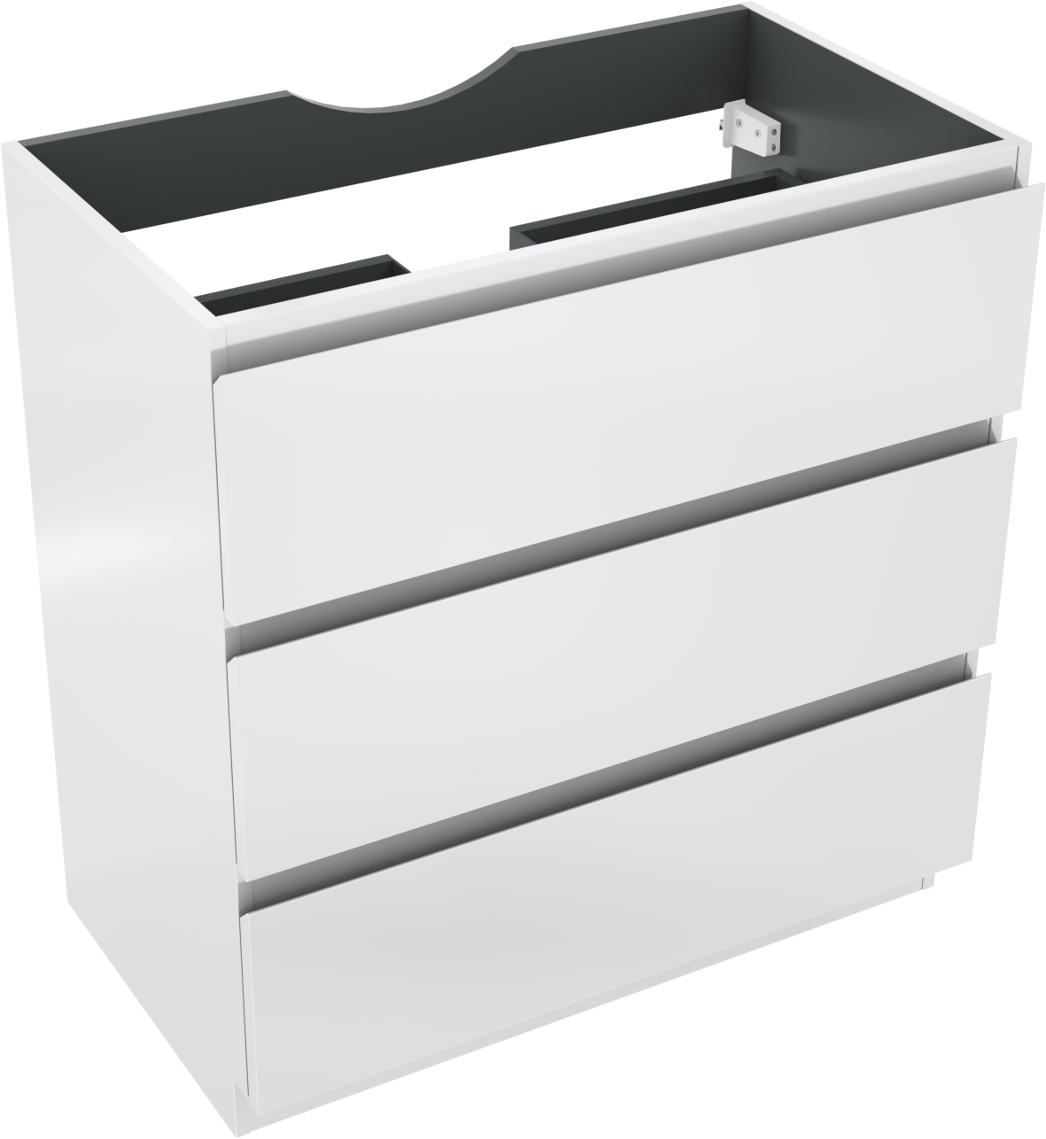 Linie Lado staande wastafelonderkast 80 x 46 cm Glanzend Wit 3 lades