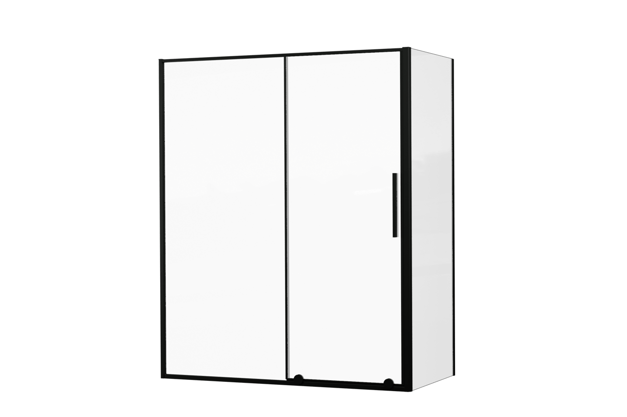 Luca Varess Morano douchehoek met schuifdeur en vaste zijwand 160 x 80 cm helder glas mat zwart profiel