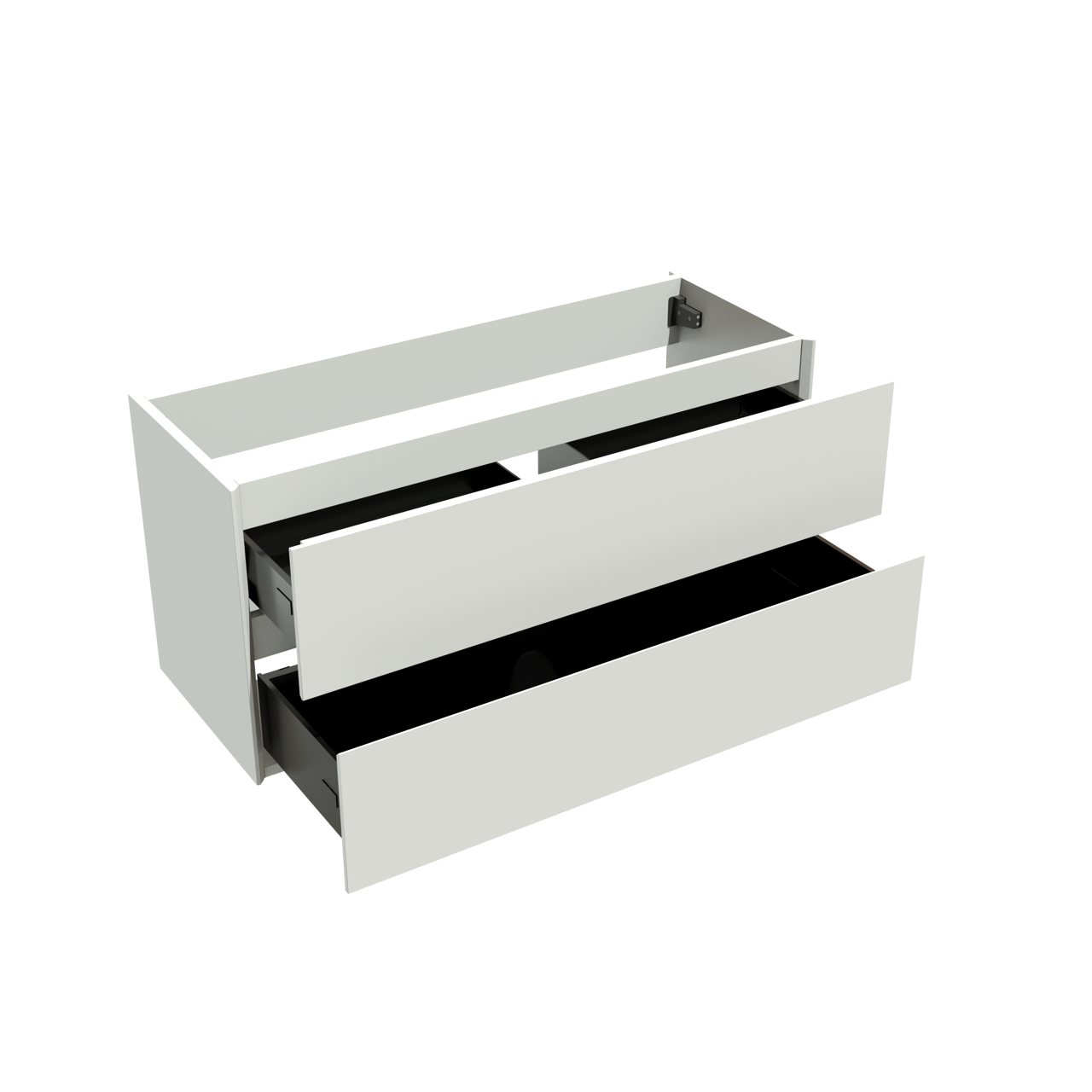 Storke Edge hängender Waschbeckenunterschrank: 100 x 40 cm, Weiß matt, 2 Schubladen