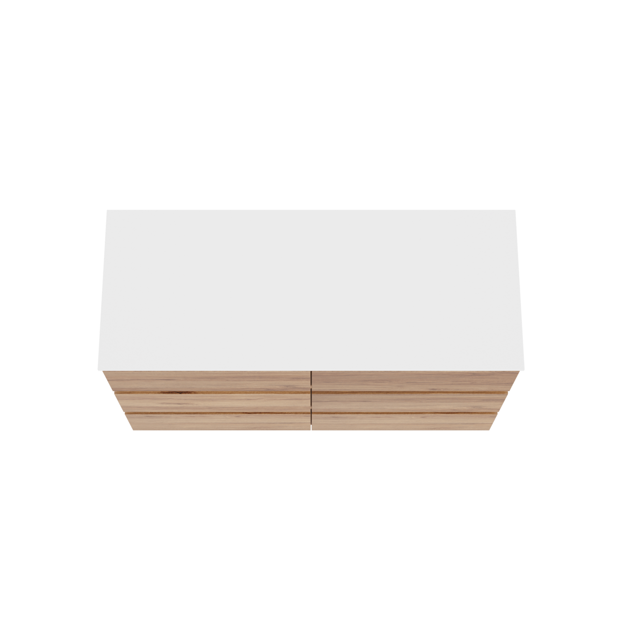 Balmani Lucida freistehendes Möbelstück Set: 135 x 55 cm, Teak, mit Stretto Einzel- oder Doppel Waschtischplatte, Solid Surface Weiß matt