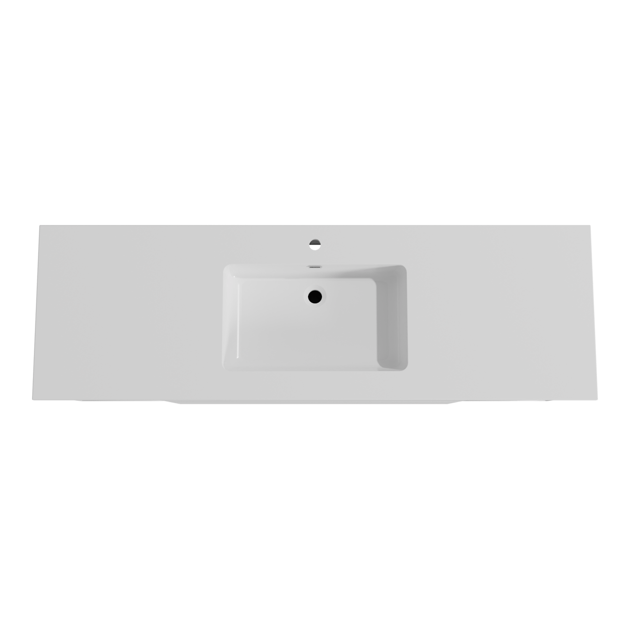 Storke Edge hängendes Möbelstück Set: 165 x 52 cm, Weiß matt, mit Diva Einzelwaschtisch, Marmorkomposit Weiß glänzend