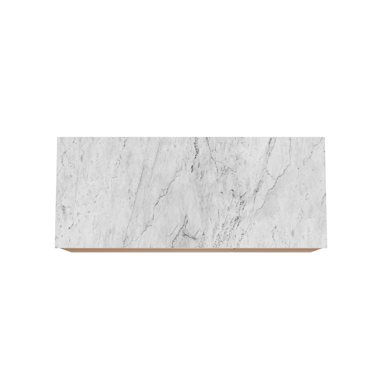 Balmani Mitra hängendes Möbelstück Set: 135 x 55 cm, Teak, mit Stretto Einzel- oder Doppel Waschtischplatte, Marmor Carrara