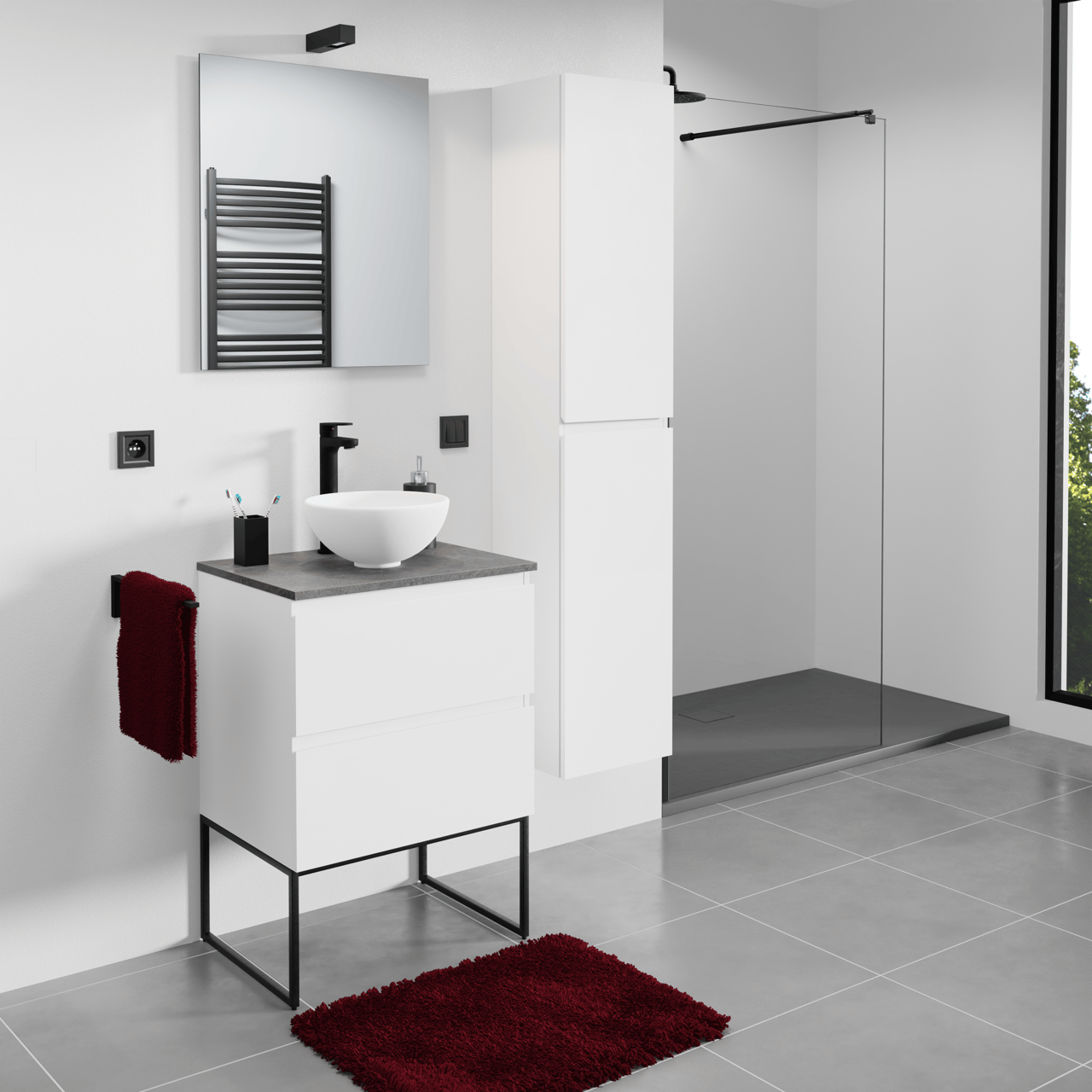 Linie Lado dekorativer Rahmen, Schwarz Matt 60 x 44 cm