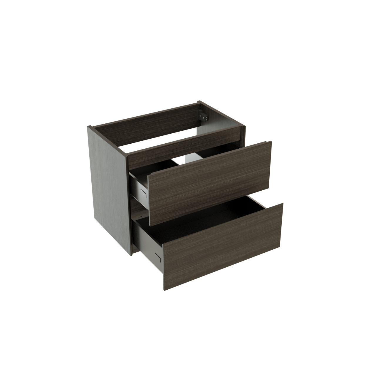 Storke Edge meuble sous-lavabo suspendu 60 x 40 cm chêne foncé 2 tiroirs