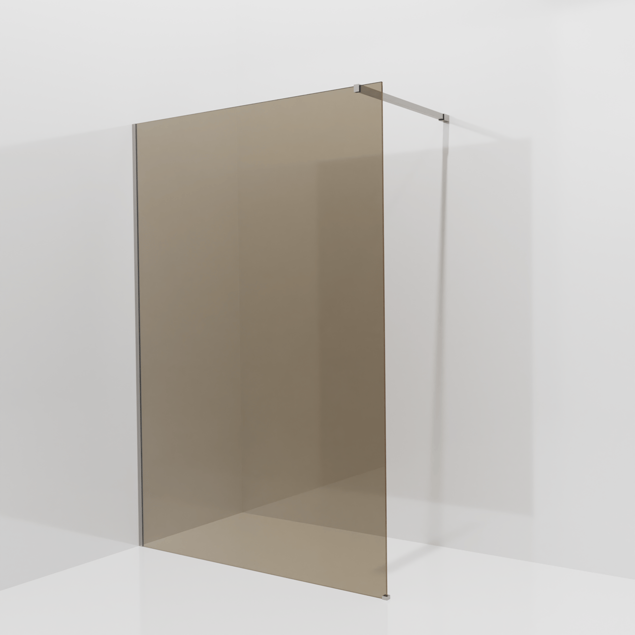 Balmani Modular douche à l'italienne: 140 x 200 cm, Verre bronze, Profil Brushed Inox