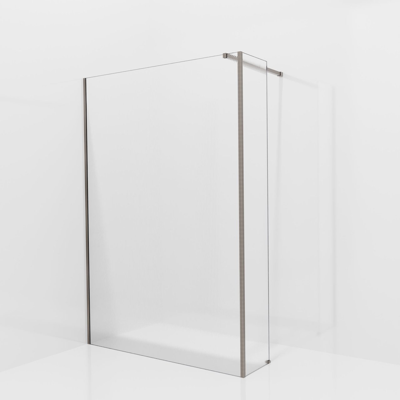 Balmani Modular inloopdouche met vaste zijwand: 140 x 200 cm, Ribs met coating, Brushed GunMetal profielen