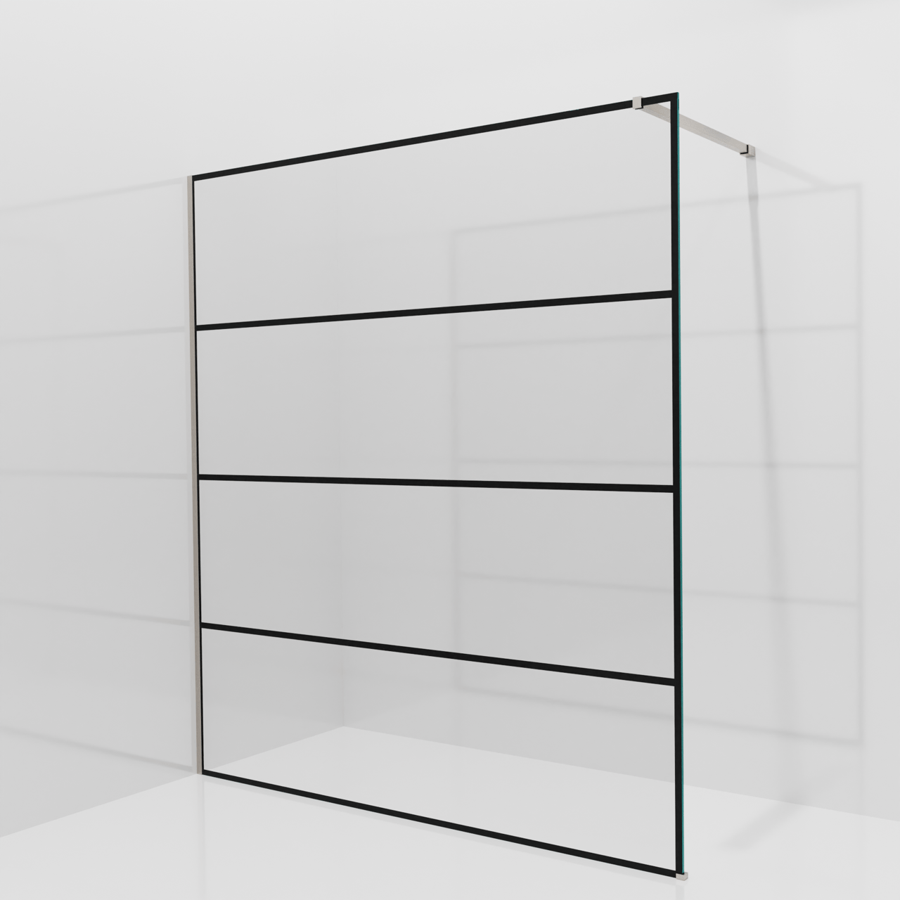 Balmani Modular douche à l'italienne: 180 x 200 cm, Lined, avec coating, Profil Brushed CoolMetal