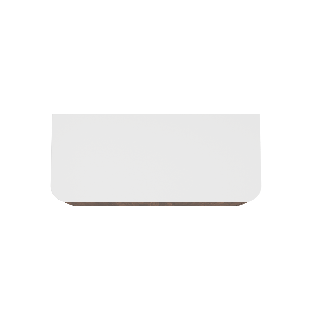 Balmani Moon meuble salle de bains suspendu 130 x 55 cm noyer américain avec Moon tablette simple ou double en solid surface blanc mat