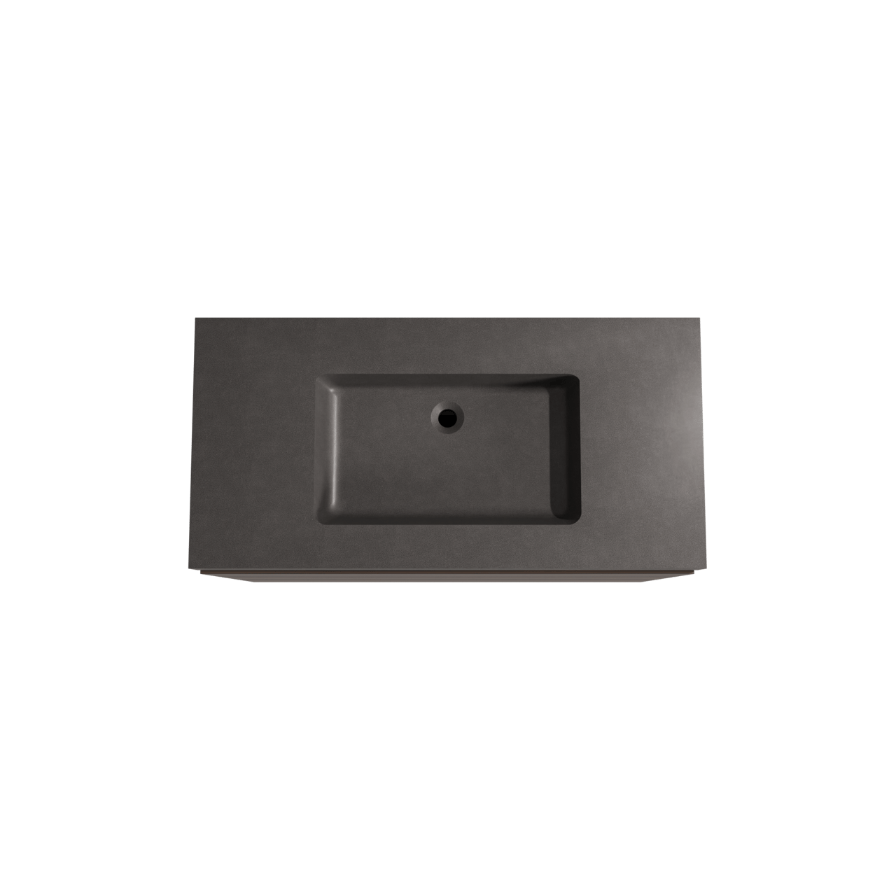 Storke Edge freistehendes Möbelstück Set: 105 x 52 cm, Nussbaum, mit Scuro High Einzelwaschtisch, Quarz Schwarz matt