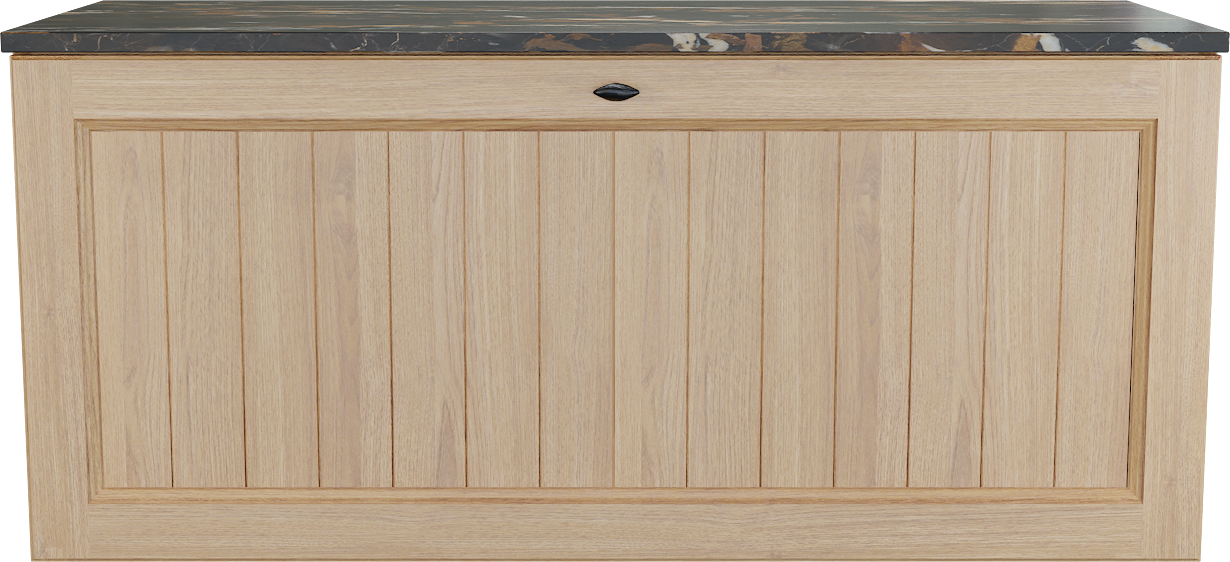 Balmani Lemon zwevend badkamermeubel 120 x 55 cm, fineer natuur eik met Stretto enkel tablet in portoro gold