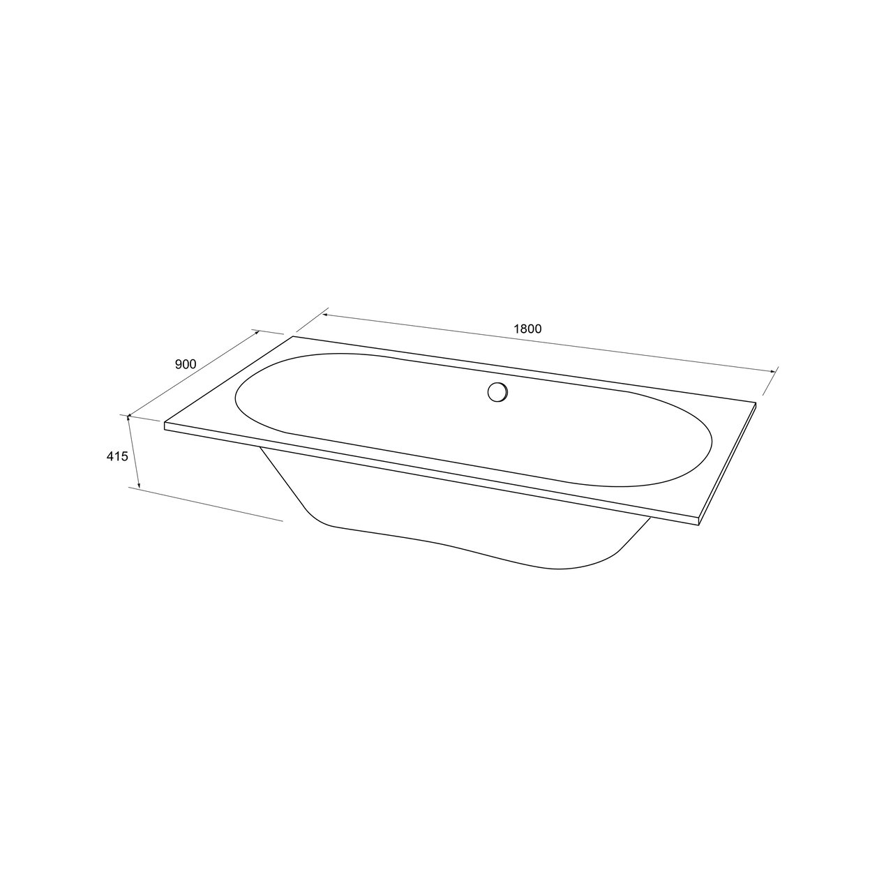 Luca Varess Rosala baignoire encastrable duo 180 x 90 cm acrylique Blanc Brillant