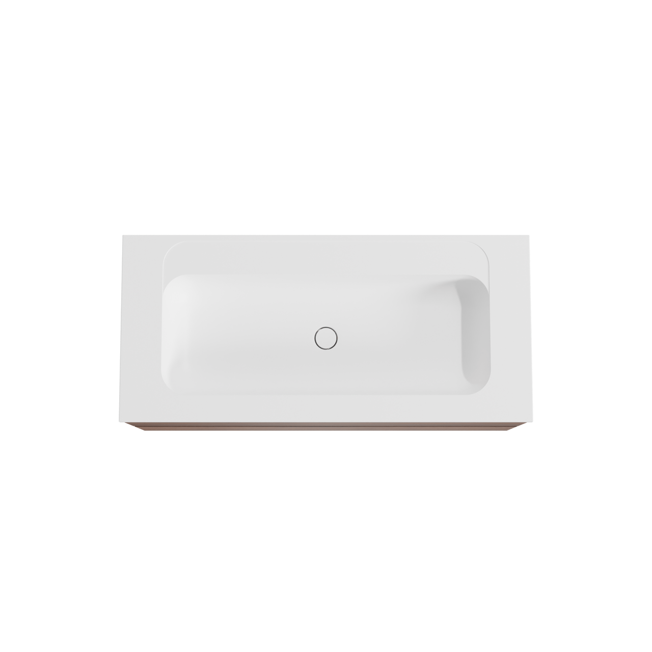 Balmani Mitra hängendes Möbelstück Set: 120 x 55 cm, Nussbaum, mit Tablo Strada Einzelwaschtisch, Marmorkomposit Weiß matt